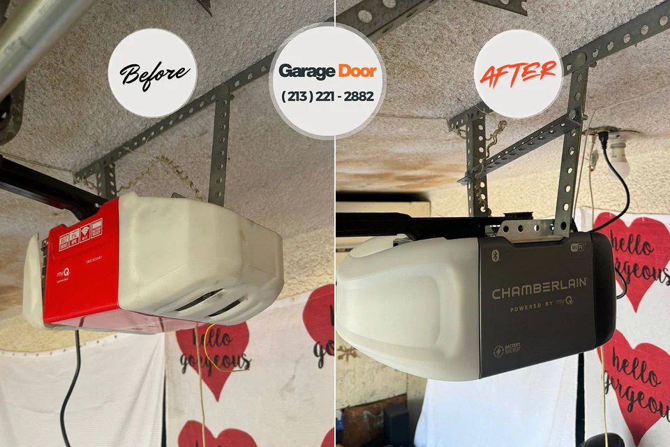 Before and after: garage door repair Lakeview, WA